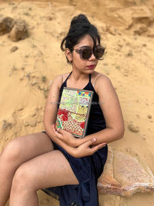 ผ้าส่าหรีสีสันสดใสปักลายตกแต่งด้วยด้ายแบบปลอดภัยสมุดปิดแบบวินเทจปกสดใสแบบไม่มีเส้นนำกลับมาใช้ใหม่ - Product Image 4