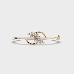 IGI Certified Round & Pear Floral <b>Infinity</b> Diamond Bracelet in 9K Yellow / White / <b>Rose</b> Gold - Product Image 6