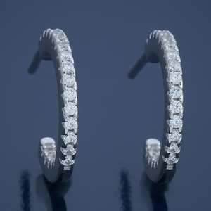 14K/18K Gold Plated Trendy Cute <b>Stud</b> and Hoop Earrings with Pear Cut Diamond 92.5 <b>Silver</b> Main Stone 180803 Collection - Product Image 1