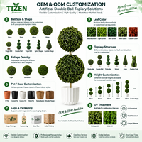 Boule de buis artificielle de 70 cm, plante artificielle en pot, pot blanc, matériau PE, résistant aux UV, pour la décoration intérieure et extérieure