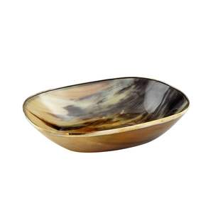 Bol de service multifonction en corne de buffle classique pour salades et en-cas, vaisselle en corne de bœuf avec un style ethnique rustique. - Product Image 4