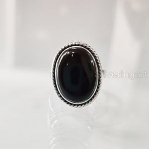 Bague Femme Naturel Onyx Noir Pierre Précieuse Décembre Pierre De Naissance Simple Bande Anniversaire Bijoux Faits À La Main 925 Bague En Argent Sterling - Product Image 3