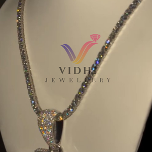 Pendentif en argent sterling plaqué or de luxe 10k 14k 18k avec moissanite de clarté VVS pour hommes - Product Image 6