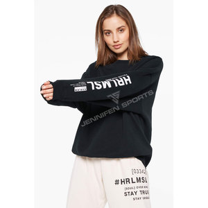 Sweat-shirt personnalisé en molleton 100% coton décontracté Sweatstreet Island pour hommes Sweat-shirt noir à col rond Logo imprimé numérique - Product Image 4