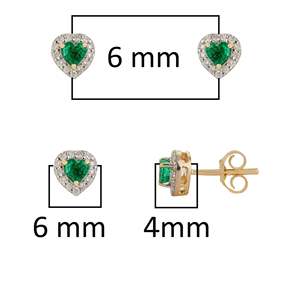 Boucles d'oreilles en or 14 carats avec émeraude taille émeraude et cœur pour femme - Bijoux tendance pour fiançailles et mariage - Product Image 5