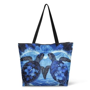 Bolso de Mano para Mujer, Precio de Fábrica, MOQ Bajo, Impreso, Plegable, Reutilizable, con Diseño de Tortuga Marina, de Papel Dupont, para Mujer Joven, 34 - Product Image 3