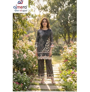 Tenue Traditionnelle Élégante pour Femme, Style Ethnique, Idéale pour les Fêtes, Mariages et le Bureau, Coupe Classique, Séchage Rapide, Extensible - Product Image 1