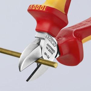 Alicates de Corte Diagonal Knipex Cromados con Empuñaduras Multicomponentes Aisladas y Certificadas VDE - Product Image 5