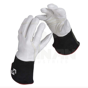 Gants de soudage TIG de bonne qualité protègent le travail du soudeur pleine paume en cuir fendu imperméable à l'eau résistance à la chaleur gants de soudage - Product Image 1