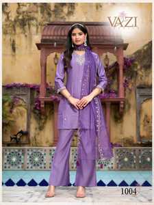 Conjunto de Kurti de 3 Piezas con Bordado Vaticano para Mujer, con Pantalones Acampanados y Dupatta - Ropa Étnica India para Fiestas de Maruti Fashion - Product Image 4