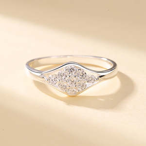 Anello Geometrico in Argento Sterling con Cristalli Scintillanti - Product Image 3