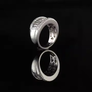 Original Moissanite Diamond Wedding Eternity Band 10K White Gold with Romantic Style vermeil Baguette Fine Jewelry - Product Image 4