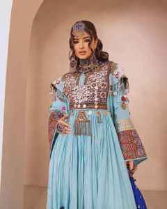 Robe afghane Kuchi avec robe traditionnelle tribale brodée à la main pour femmes 2025 Robe afghane Kuchi Chapan - Product Image 3