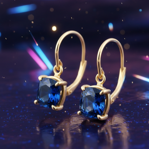 925 <b>Sterling</b> <b>Silver</b> Blue Hydro 10mm Cushion Earrings 18K Gold Plated Handmade Fashion Jewelry for Women Gemstone Jewellery - Product Image 3