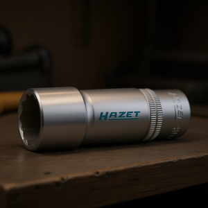 Llave de vaso cuadrada larga de 12 puntas Hazet de 1/2'' con perfil de tracción y moleteado - Product Image 3