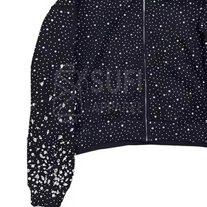 Fabricante de Pakistán, Sudaderas con Pedrería para Invierno, 100% Algodón, Colores y Logotipo Personalizados, MOQ Bajo, Logotipo Personalizado - Product Image 6