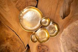 Service de table en laiton Kansa avec plateau, écologique, style classique doré, pour la maison et l'hôtellerie, bol et cuillère réutilisables, taille personnalisée - Product Image 5