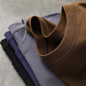 Nuevo diseño de calidad de lujo 100% algodón tejido ecológico de secado rápido ajuste suelto poco hombro caído marca en blanco de gran tamaño hombres - Product Image 1