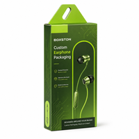 Boîte en carton personnalisée avec languette de suspension pour fenêtre, avec logo OEM, pour emballage d'écouteurs, boîte de vente au détail d'électronique pour écouteurs filaires/casques