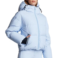 Veste bomber matelassée en toile de coton pour femme, personnalisée par OEM, doublure en laine respirante, coupe-vent, imperméable, pour l'hiver