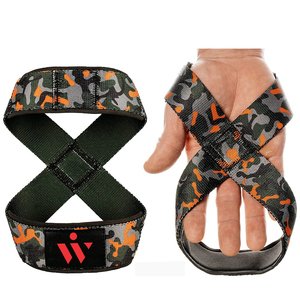 Double Loop Gym Dead Lifting Muñequeras Fitness Figura Ocho Muñequera acolchada de neopreno - Product Image 3