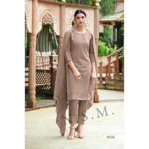 Tenue de créateur Trendy Modern Style Beautiful Heavy Georgette Kurti Pant With Dupatta & Embroidery Work Women Fashion Exporter - Product Image 1