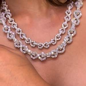 VVS Moissanite 18K Rose Gold Plated Iced Hip Hop Rapper Style Infinity Cuban Link <b>Chain</b> Customizable Party Wear Factory - Product Image 2