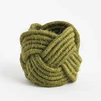 Anneau de serviette en jute fait main, design bohème rond, tissu vert et beige, décoration de table de fête, largeur 5 cm, durable