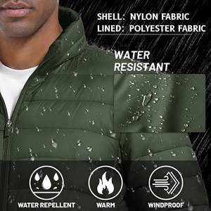 Men's High Quality Custom Logo Printing Winter Puffer <b>Down</b> Jacket Breathable Fabric With Pocket Decoration Long Style for Work - Product Image 3