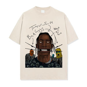 Camisetas Cortas Estampadas Vintage Personalizadas de Gran Tamaño para Hombre y Mujer, 100% Poliéster, Antiarrugas, en Oferta - Product Image 1