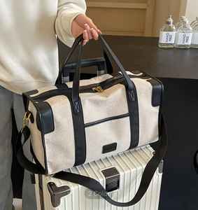 Bolsa de lona de viaje al aire libre con compartimento para zapatos, bolsa cruzada, moda, logotipo personalizado, patrón de letras, bolsas deportivas para gimnasio - Product Image 6