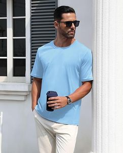 Men's Cotton Crewneck T-Shirts Short Sleeve <b>Plain</b> Tee Moisture Wicking Casual <b>Tshirts</b> Solid Color - Product Image 2
