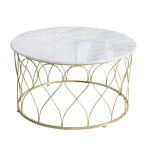 Votre espace de vie avec cette table basse ronde en bois et en métal qui allie le style industriel moderne au naturel chaleureux - Product Image 5