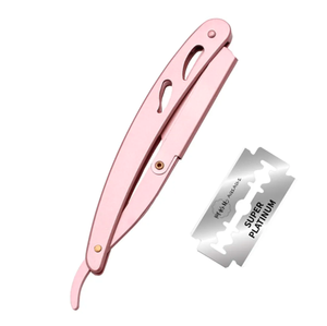 Maquinilla de afeitar de peluquero recta para hombre, cuchillo de afeitar plegable de acero inoxidable, herramientas de depilación, afeitadora de barba y cejas - Product Image 2