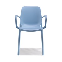 Fauteuil de salle à manger empilable en technopolymère recyclé pour usage intérieur et extérieur, chaise de restaurant, café, terrasse, fabriqué en Italie