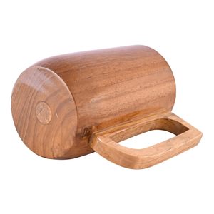 Tasse à bière en bois fabriquée à la main sur mesure tasse en bois naturel écologique café thé récipient à boire rustique avec poignée en métal durable - Product Image 4