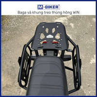 Boîtes arrière de moto en acier inoxydable authentiques MBiker Ph Kin WIN avec supports latéraux, garantie 1 an, fabriquées au Vietnam