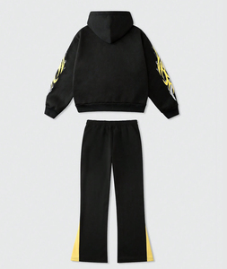 Ensemble sweat à capuche et pantalon de survêtement imprimés de haute qualité pour hommes design décontracté à épaules tombantes avec cordon de serrage survêtement pour hommes - Product Image 2