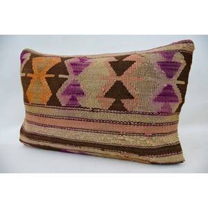 Oreiller de traversin Kilim Bohème multicolore 16x24 pouces, laine tissée imprimée vintage de luxe, antidérapante, écologique, amovible et décorative. - Product Image 3