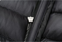   Veste d'hiver matelassée pour homme en toile de haute qualité, col montant, logo frontal, à capuche, imperméable, coupe-vent, respirante, en coton