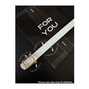 <b>Square</b> Buckle Women's Belt, Trouser Belt, Jacket Belt, Dress Belt - <b>White</b> - Product Image 1