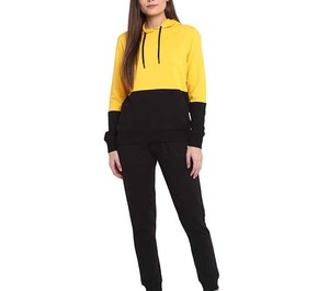 Conjunto Deportivo Informal de 2 Piezas con Logotipo Personalizado, Top Corto Sólido con Capucha y Pantalones Deportivos para Mujer - Product Image 6