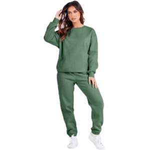 ชุดวอร์มมีซิปและเสื้อกางเกงขาบานสำหรับผู้หญิงชุดวอร์มแบบกำหนดเองพร้อมโลโก้ชุดวอร์มสีล้วน - Product Image 5