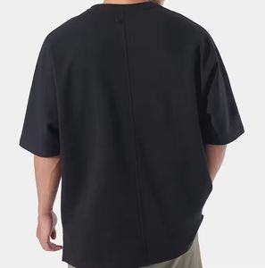 เสื้อยืดแฟชั่นแนวสตรีทของผู้ชายแบบใหม่เสื้อยืดผ้า100% คอตตอนสีพื้นแขนสั้นแบบแห้งเร็วใส่สบายผ่อนคลาย - Product Image 3