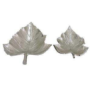 Plateau de service ovale en aluminium couleur argent avec poignées dorées Plateau décoratif élégant pour restaurant à domicile Hôtel - Product Image 6