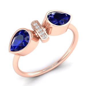 Bague REYES en argent sterling 925 avec saphir bleu de luxe et moissanite, certifiée GRA, bijoux fins pour femmes - Product Image 2