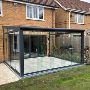 6x3M <strong>Lean</strong> to Conservatory Veranda Overkapping Patio Cover Glass Aluminum Powder Coated Easily Assembled Terrace Overkappingen - Product Image 1