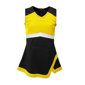 Costumes de danse de cheerleading sur mesure, ensemble deux pièces avec haut sans manches et jupe fendue, uniformes de cheerleading OEM pour femmes et filles - Product Image 2