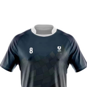 Conjunto de uniforme de rugby para hombre, tela elástica, ajuste cómodo, secado rápido, camiseta de manga corta y pantalones cortos para partidos de equipos de club - Product Image 3