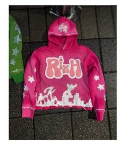 OEM Logo personnalisé lourd sans ficelle coupe bord sweat à capuche impression 3d sweat à capuche hommes recadrée ourlet brut sweat à capuche surdimensionné 100% coton - Product Image 3